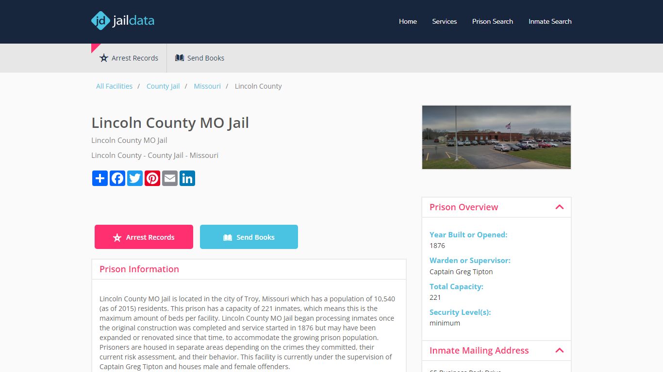 Lincoln County MO Jail Inmate Search and Prisoner Info - Troy, MO
